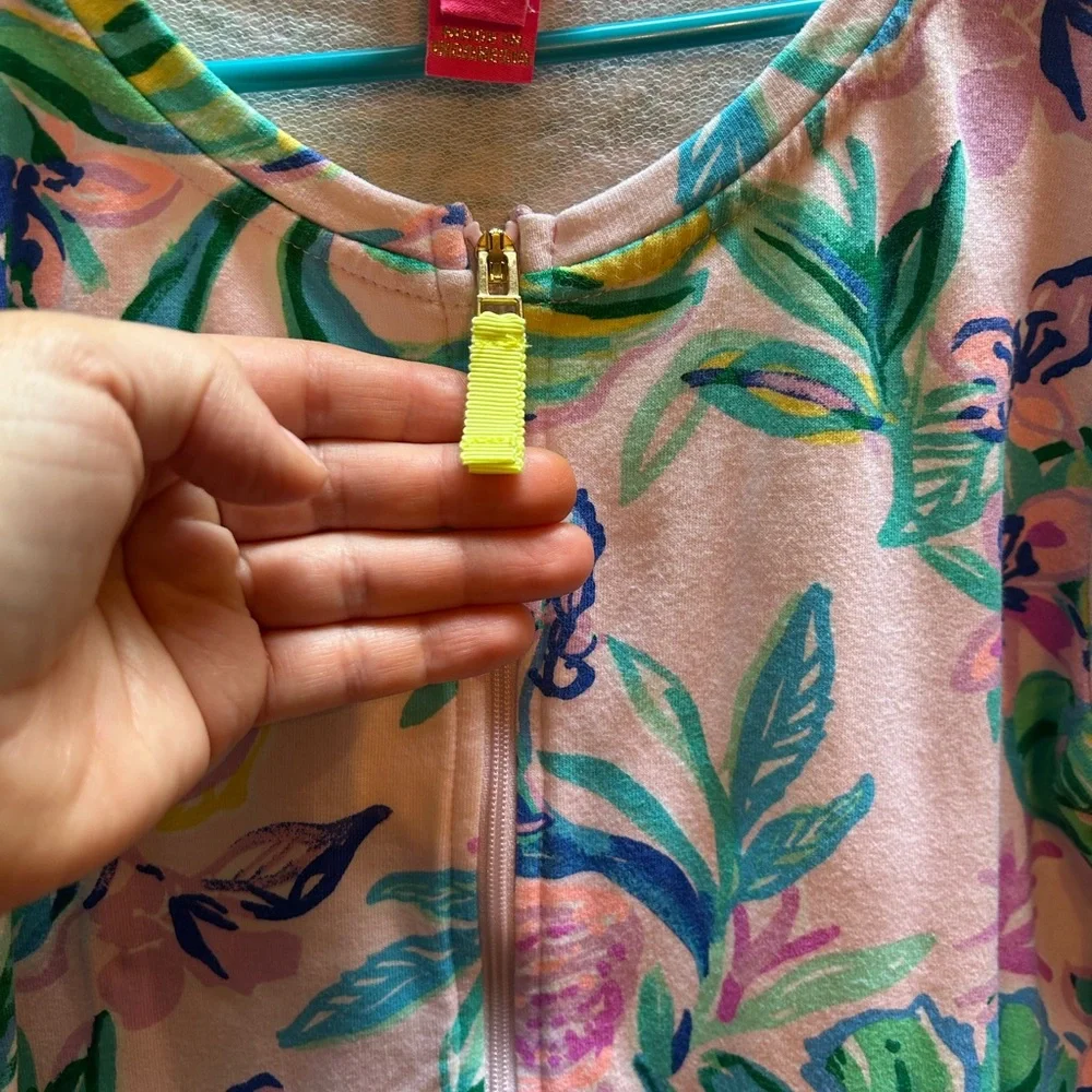 Lilly Pulitzer Pink and Green Tropical Swim Coverup - Picture 2 of 3